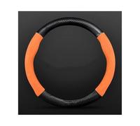 Housse de Volant de Voiture Housse Volant Suédine Fibre Carbone pour Mitsubishi pour Pajero pour ASX pour Colt pour Lancer EX X L200 pour Triton Housse de Volant Voiture(Orange)