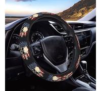 Housse De Volant De Voiture Human Skull American Flag Antidérapante Protection Volants Universel Couvre Volant Voiture pour SUV La Plupart des Berlines Et SUV 38Cm