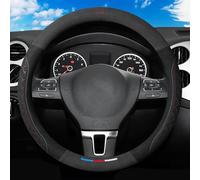 Housse de Volant de Voiture pour Ford Kuga St-Line/Vignale AB Bj.2020, Couvre Volant en Cuir Microfibre Respirant et Antidérapant Central 37-38cm,O Type