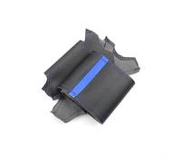 Housse de Volant de Voiture pour Vauxhall pour Corsa D pour Opel pour Corsa D Garniture De Volant en Cuir Microfibre Housse de Volant Voiture(Blue Line-Blue Strip)