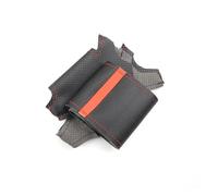 Housse de Volant de Voiture pour Vauxhall pour Corsa D pour Opel pour Corsa D Garniture De Volant en Cuir Microfibre Housse de Volant Voiture(Red Line-Red Strip)