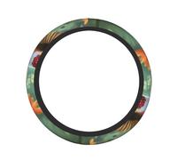 Housse de volant de voiture universelle en caoutchouc souple avec imprimé colibri Lotus 38,1 cm