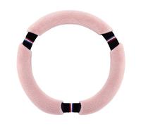 Housse de Volant d'hiver en Peluche - Convient aux Volkswagen Golf, Polo, Teramont, Atlas, T-Roc et T-Cross(Pink,D-Shaped)