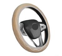 Housse de volant d'hiver en polaire antidérapante, compatible avec les roues rondes et en forme de D, offre une prise en main confortable et sûre (riz rayé)