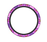 Housse de volant élastique à motif lotus violet pour voiture, SUV et camion.