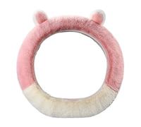 Housse De Volant Élastique Bicolore À Motif Lapin pour Femme, Mini Housse De Volant Mignonne en Peluche pour l'hiver(Pink)