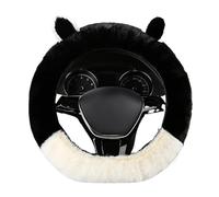 Housse De Volant Élastique Bicolore À Motif Lapin pour Femme, Mini Housse De Volant Mignonne en Peluche pour l'hiver(Black)