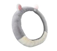 Housse De Volant Élastique Bicolore À Motif Lapin pour Femme, Mini Housse De Volant Mignonne en Peluche pour l'hiver(Gray)