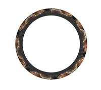 Housse de volant élastique BROLEO Brook Trout Pêche à la mouche Imprimé Compatible avec la plupart des véhicules y compris berlines, SUV, VTT et camions