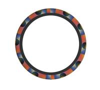 Housse de volant élastique BROLEO motif montgolfière dans l'arc-en-ciel, antidérapante, durable, s'adapte à la plupart des véhicules