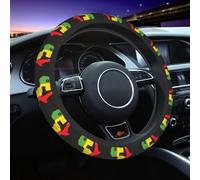 Housse de Volant élastique « Fierté de l'histoire des Noirs » avec Guitare, Universelle 15 Pouces, antidérapante, Protection pour Volant de Voiture, Convient aux Voitures, camions, SUV, etc.
