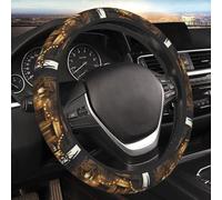 Housse de Volant élastique Rustique en Bois pour Voiture, Universelle, Extensible jusqu'à 38 cm (15 Pouces), antidérapante et Respirante, Accessoire intérieur Original pour Hommes et Femmes.