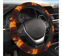 Housse de Volant élastique Universelle de 38 cm (15 Pouces) avec Motif de feu de Bois, Protection antidérapante et Respirante, Accessoire intérieur Original pour Hommes et Femmes.