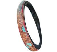 Housse de volant en cuir, décoration intérieure de camion, housse décorative antidérapante pour volant de berline, SUV, camionnette, camion, véhicule tout terrain pour femme,