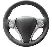 Housse de volant en cuir noir de blé brillant pour Nissan Teana Altima 2013-2018 X-Trail Qashqai 2014-2017 Rogue 2014-2016 Pulsar 2015-2018
