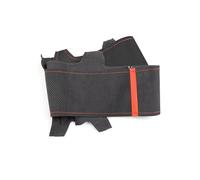 Housse de Volant en Cuir suédé pour Jeep Compass Renegade 2016-2019 - Décoration intérieure chaleureuse (Ligne Rouge - Barre Rouge)