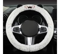 Housse de volant en peluche pour voiture - Fibre synthétique antidérapante et chaude - Motif ours mignon - Compatible avec les volants de 38 cm