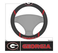 Housse de volant FANMATS NCAA University of Georgia Bulldogs en polyester noir 15""""x15""""