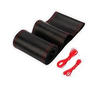 Housse de Volant Housse de Protection antidérapante pour Voiture et Camion, Extra Large, 40CM, 42CM, 45CM, 47CM, 50CM Cuir Artificiel, pour Volant, Tresse Universelle(42CM Black Red)