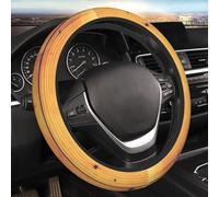 Housse de Volant Marron à Motif Bois Clair, Unisexe, pour Voitures, SUV et camions. Accessoire Universel 15 Pouces, élastique, antidérapant et inodore.