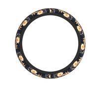 Housse de volant motif lotus blanc bohème. Housse de volant imprimée intégrale, caoutchouc chloroprène, facile à installer pour voitures, SUV, VTT, camions