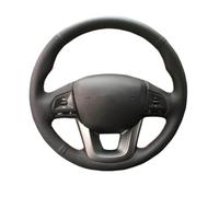 Housse de Volant Noire à Faire soi-même pour Kia K2 et Kia Rio 2011-2014 - Décoration intérieure chaleureuse (Fil Blanc)