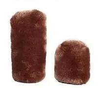 Housse De Volant Pelucheuse En Laine Longue Et Douce,Couverture De Frein À Main,Couvre-Équipement,Accessoire De Voiture,Housse De Protection En Peluche En Fourrure De Mouton,Nouvel.Coffee.