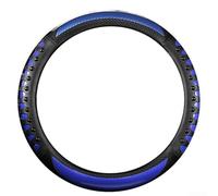 Housse de volant pour camion et bus avec effet 3D antidérapant et aspect fibre de carbone, manipulation et ventilation sécurisées (36 cm, bleu)