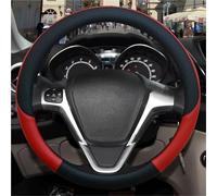 Housse De Volant pour Ford pour Fiesta Housse Volant Voiture Cuir PU Accessoires Antidérapants Couvre Volant en Cuir(Rouge)