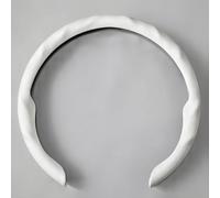 Housse de Volant pour Porsche Panamera/Panamera 4/Panamera GTS, Housse de Volant en Cuir, Housse de Protection de Volant Semi-fermée et Respirante,White