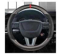 Housse De Volant pour Seat pour Ibiza 6l 6j pour Ateca pour Exeo pour Tarraco Couverture De Volant Voiture en Cuir Microfibre(Grey O Shape)