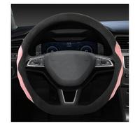 Housse de volant pour Skoda pour Octavia pour A5 pour A7 RS, Octavia 2 3 pour Combi Auto Accessoires d'intérieur de voiture Housse de volant de voiture Protection de volant (Forme D rose)