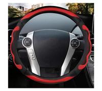 Housse de Volant pour Toyota Prius 30/20, Prius V, Prius C, Prius Prime. Housse de Volant en Cuir Microfibre, Blanche (Rouge).
