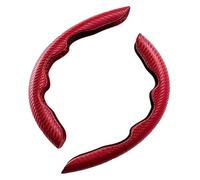 Housse de Volant Protecteur de Volant segmenté pour siège pour Altea pour MPV 2004 - 2020, Housse poignée antidérapante et Respirante, 2 pièces en Fiber Carbone(B-Red)