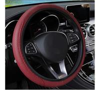 Housse de Volant - Revêtement en Cuir Respirant antidérapant pour Focus 2 3 Fiesta Transit Ecosport pour Mondeo pour Kuga Edge Universal-Red Wine
