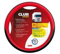 Housse De Volant Rouge Noir Camion Caravan CLUB En Simili Cuir Taille S 42 44 Cm