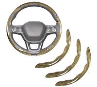 Housse de Volant Segmentée pour Alpine A110 Pure 2017-2026, Protecteur Antidérapant Fibre de Carbone Automobiles Protection Poignée Inodore, Accessoires Intérieurs, Yellow- 3PCS