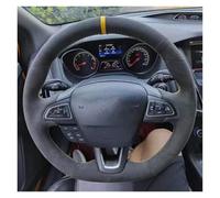 Housse de Volant sur Mesure en Daim pour Focus RS St St-Line 2015-2018, Kuga St-Line et Ecosport. Filetage Bleu (Filetage Blanc).