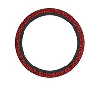 Housse de volant universelle à motif léopard rouge - Durable et antidérapant en caoutchouc chloroprène avec motif imprimé complet pour voitures, SUV, camions et VTT