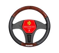 HOUSSE DE VOLANT UNIVERSELLE MOMO DELUXE BOIS/PVC NOIR ET MARRON