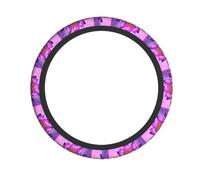 Housse de volant violet lotus. Housse de volant imprimée intégrale, caoutchouc chloroprène, facile à installer pour voitures, SUV, VTT, camions