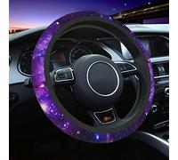 Housse de volant violette galaxie pour homme et femme, 38,1 cm en néoprène antidérapant mignon pour volant de voiture accessoire de voiture housse de protection pour véhicule, camion, VUS