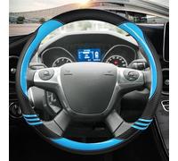 Housse De Volant Voiture en Cuir Microfibre Accessoires Automobiles pour Ford pour C-Max 2011 - 2014 Simple à Installer(Blu)