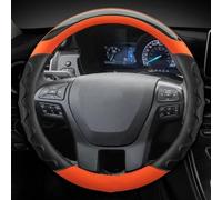 Housse De Volant Voiture en Cuir Microfibre Antidérapant Accessoires Automobiles pour Ford pour Everest 2016 2017 2018 2019 Simple à Installer(Orange)