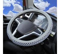 Housse De Volant Voiture pour Citroen C4 SpaceTourer, Couvre Volants Antidérapant Respirant Accessoire D'intérieur Protecteurs pour Femmes Et Hommes,Grey