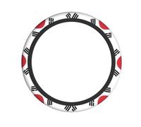 Housse de Volant Voiture Universelle - Drapeau de la République de Corée Imprimé Tissu Elastique Manchon Respirant pour Auto Camion SUV