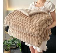 Housse décorative en Polaire Douce et Moelleuse, Jolie et Jolie, pour Salon, Chambre à Coucher, canapé, Fauteuil, Confort Toute l'année Beige 150 * 200cm
