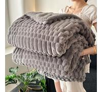 Housse décorative en Polaire Douce et Moelleuse, Jolie et Jolie, pour Salon, Chambre à Coucher, canapé, Fauteuil, Confort Toute l'année Dark Gray 150 * 200cm