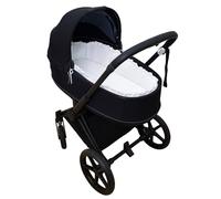 Housse DÉCOUPÉ pour nacelle sur Mesure, rembourrée + Drap de Dessous. Bambule Blanc