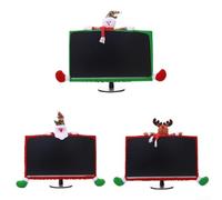 Housse d'écran d'ordinateur de Noël élastique - Housses d'écran de Noël décorations - Housses de protection d'écran LCD pare-chocs de Noël décor ordinateur PC TV moniteur non-tissé (bonhomme de neige)